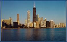 InfoSENTRY Photo of the Chicago skyline from the North Shore. 